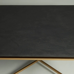 The Attic Maine Wood and Metal Coffee Table Black The Attic Maine Wood and Metal Coffee Table Black