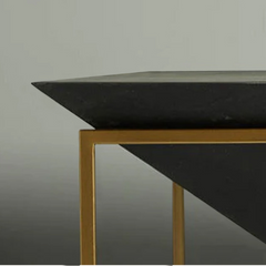 The Attic Maine Wood and Metal Coffee Table Black The Attic Maine Wood and Metal Coffee Table Black