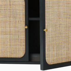 The Attic Lisbon Solid Wood and Cane Sideboard Black The Attic Lisbon Solid Wood and Cane Sideboard Black