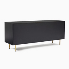 The Attic Lisbon Solid Wood and Cane Sideboard Black The Attic Lisbon Solid Wood and Cane Sideboard Black