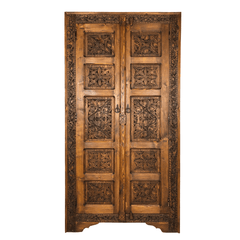 Indian Hand Carved Solid Wooden Cupboard Wardrobe D43 Indian Hand Carved Solid Wooden Cupboard Wardrobe D43