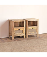 Rattan Elegance Series Solid Mango Wood Bedside Table