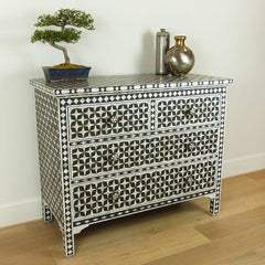 Mother of Pearl chest of Drawer sideboard Black Mother of Pearl chest of Drawer sideboard Black