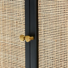 The Attic Lisbon Solid Wood and Cane Sideboard Black The Attic Lisbon Solid Wood and Cane Sideboard Black