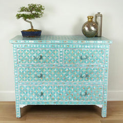 Mother of Pearl Chest of Drawer Sideboard Blue Mother of Pearl Chest of Drawer Sideboard Blue