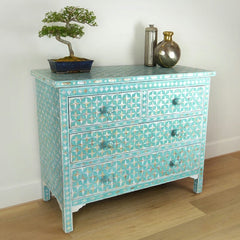 Mother of Pearl Chest of Drawer Sideboard Blue Mother of Pearl Chest of Drawer Sideboard Blue