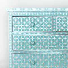 Mother of Pearl Chest of Drawer Sideboard Blue Mother of Pearl Chest of Drawer Sideboard Blue