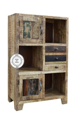 Hand Carved Indian Bookcase Small chest of drawers Natural Hand Carved Indian Bookcase Small chest of drawers Natural