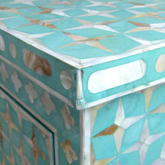Mother of Pearl Chest of Drawer Sideboard Blue Mother of Pearl Chest of Drawer Sideboard Blue