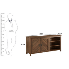 The Attic Loopa Solid Wood Sideboard Walnut The Attic Loopa Solid Wood Sideboard Walnut