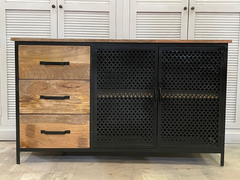 Handmade Indian Furniture Solid Hard Wood Carved Sideboard in Black 130x40x75Cm Handmade Indian Furniture Solid Hard Wood Carved Sideboard in Black 130x40x75Cm