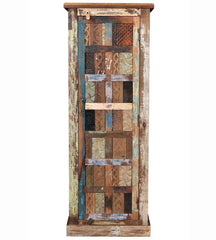 Rainbow Block Print Reclaimed Boat Wood  1 Door Wardrobe Rainbow Block Print Reclaimed Boat Wood  1 Door Wardrobe