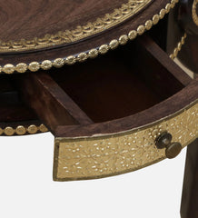 Shanti Surprise Solid Wood End Table In Walnut Finish With Drawer Shanti Surprise Solid Wood End Table In Walnut Finish With Drawer