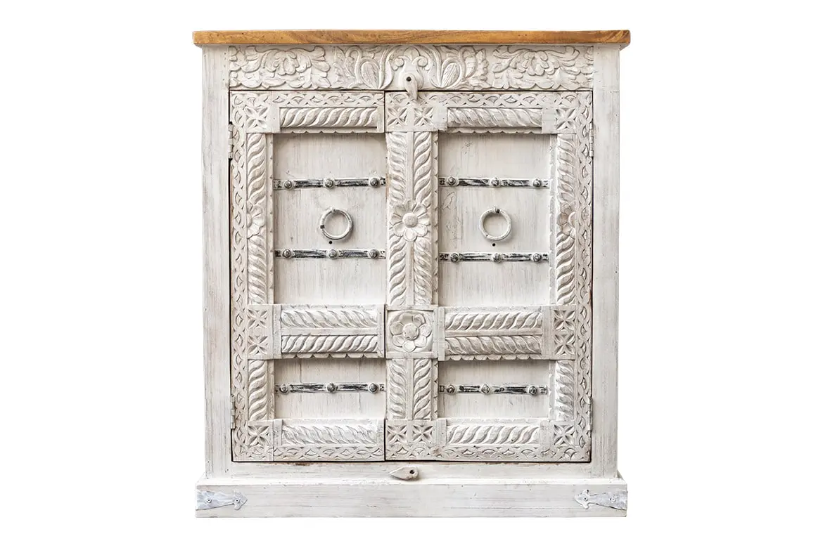 Antique Indian Floral Hand Carved Solid Wooden Vanity 86x40x97cm A0119  -   Antique Indian Floral Hand Carved Solid Wooden Vanity 86x40x97cm A0119  -