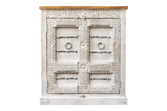 Antique Indian Floral Hand Carved Solid Wooden Vanity 86x40x97cm A0119  -   Antique Indian Floral Hand Carved Solid Wooden Vanity 86x40x97cm A0119  -