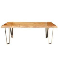 Industrial Rustic Solid Wood & Iron Live Edge Dining Table Honey Industrial Rustic Solid Wood & Iron Live Edge Dining Table Honey