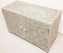 Mother of Pearl Sideboard White Floral Design Mother of Pearl Sideboard White Floral Design
