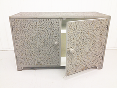 Mother of Pearl Sideboard White Floral Design Mother of Pearl Sideboard White Floral Design