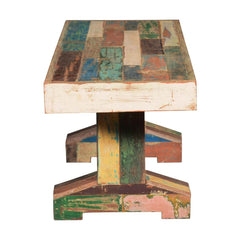 Liberty Reclaimed Wood Double Pedestal Dining Bench Multi Colors Liberty Reclaimed Wood Double Pedestal Dining Bench Multi Colors