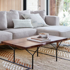 The Attic Metz Wood and Metal Coffee Table Honey The Attic Metz Wood and Metal Coffee Table Honey