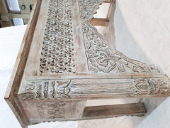 Mughal Mehrab Indian Hand Carved Jali Hall Table Console White 120cm Mughal Mehrab Indian Hand Carved Jali Hall Table Console White 120cm