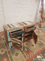 Indian Antique Tribal Hand Carved Art Solid Wooden Bedside Natural 50x40x65cm Indian Antique Tribal Hand Carved Art Solid Wooden Bedside Natural 50x40x65cm