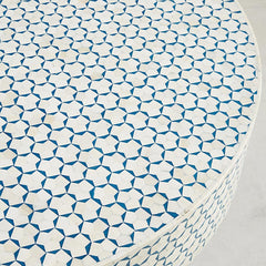 Maaya Brass Bone Inlay Round Drum Coffee Table Blue Daisy Maaya Brass Bone Inlay Round Drum Coffee Table Blue Daisy