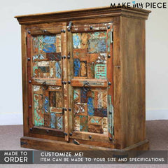 Antique Door Carved Block Solidwood Sideboard Antique Door Carved Block Solidwood Sideboard