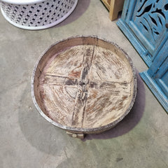 Indian Antique Carved Solid Wooden Grinder Coffee Table 90x90x15cm Indian Antique Carved Solid Wooden Grinder Coffee Table 90x90x15cm