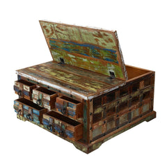 Liberty Reclaimed Wood Square 5 Drawer Coffee Table Chest Multi Colors Liberty Reclaimed Wood Square 5 Drawer Coffee Table Chest Multi Colors