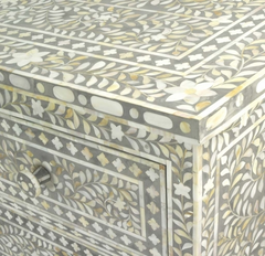 Mother of Pearl Chest Sideboard Grey Floral Mother of Pearl Chest Sideboard Grey Floral