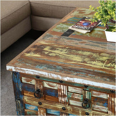 Liberty Reclaimed Wood Square 5 Drawer Coffee Table Chest Multi Colors Liberty Reclaimed Wood Square 5 Drawer Coffee Table Chest Multi Colors