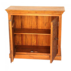 Antique Elephant Carved Sideboard Honey Brown 100CM Antique Elephant Carved Sideboard Honey Brown 100CM