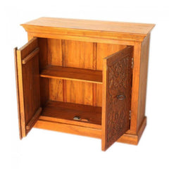Antique Elephant Carved Sideboard Honey Brown 100CM Antique Elephant Carved Sideboard Honey Brown 100CM