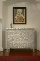 Mother of Pearl Chest Sideboard Grey Floral Mother of Pearl Chest Sideboard Grey Floral