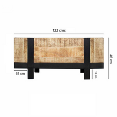 The Attic Meubles Wood and Metal Coffee Table Natural The Attic Meubles Wood and Metal Coffee Table Natural