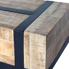 The Attic Meubles Wood and Metal Coffee Table Natural The Attic Meubles Wood and Metal Coffee Table Natural