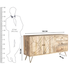 The Attic Solid Wood Sideboard Natural The Attic Solid Wood Sideboard Natural