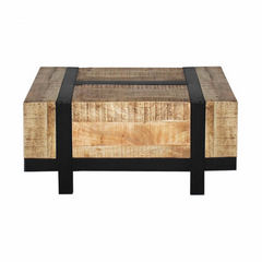 The Attic Meubles Wood and Metal Coffee Table Natural The Attic Meubles Wood and Metal Coffee Table Natural