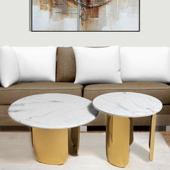 Luxe Slate Centre Table for Living Room - Set of 2 (Stainless Steel) Luxe Slate Centre Table for Living Room - Set of 2 (Stainless Steel)