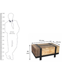 The Attic Meubles Wood and Metal Coffee Table Natural The Attic Meubles Wood and Metal Coffee Table Natural