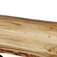 Industrial 78" Cross Legs Acacia Wood Live Edge Dining Table Industrial 78" Cross Legs Acacia Wood Live Edge Dining Table