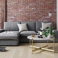 The Attic Mia Marble and Metal Coffee Table Gold The Attic Mia Marble and Metal Coffee Table Gold