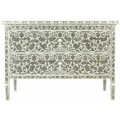 Mother of Pearl Chest Sideboard Charcoal Floral Mother of Pearl Chest Sideboard Charcoal Floral