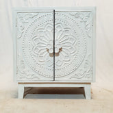 Dynasty French Hand Carved Doors Buffet Cabinet Sideboard White 81x46x92cm