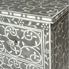 Mother of Pearl Chest Sideboard Charcoal Floral Mother of Pearl Chest Sideboard Charcoal Floral
