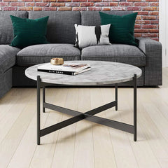 The Attic Mia Marble and Metal Coffee Table Black The Attic Mia Marble and Metal Coffee Table Black