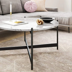 The Attic Mia Marble and Metal Coffee Table Black The Attic Mia Marble and Metal Coffee Table Black