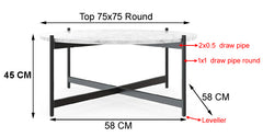 The Attic Mia Marble and Metal Coffee Table Black The Attic Mia Marble and Metal Coffee Table Black
