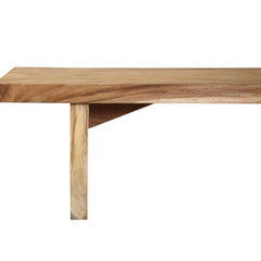 Industrial Indian Solid Wood Live Edge Dining Bench Natural Industrial Indian Solid Wood Live Edge Dining Bench Natural